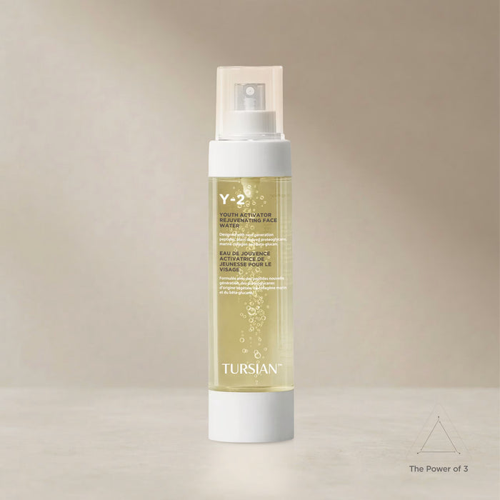 Tursian Y-2 youth activator face water for hydration and skin rejuvenation displayed on a neutral background