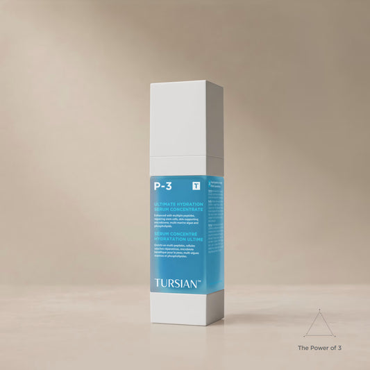 Tursian P-3 ultimate hydration serum concentrate for deep moisture and skin repair displayed on a neutral background